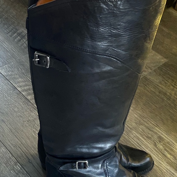 Frye Women's Black Tall Riding Leather Boots Size 8 - Picture 5 of 9